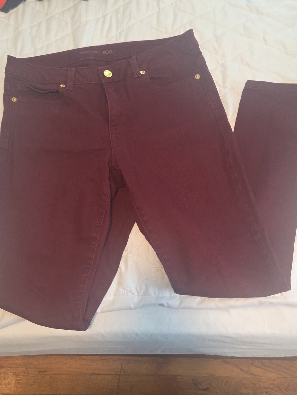Michael Kors Burgundy Skinny Pants